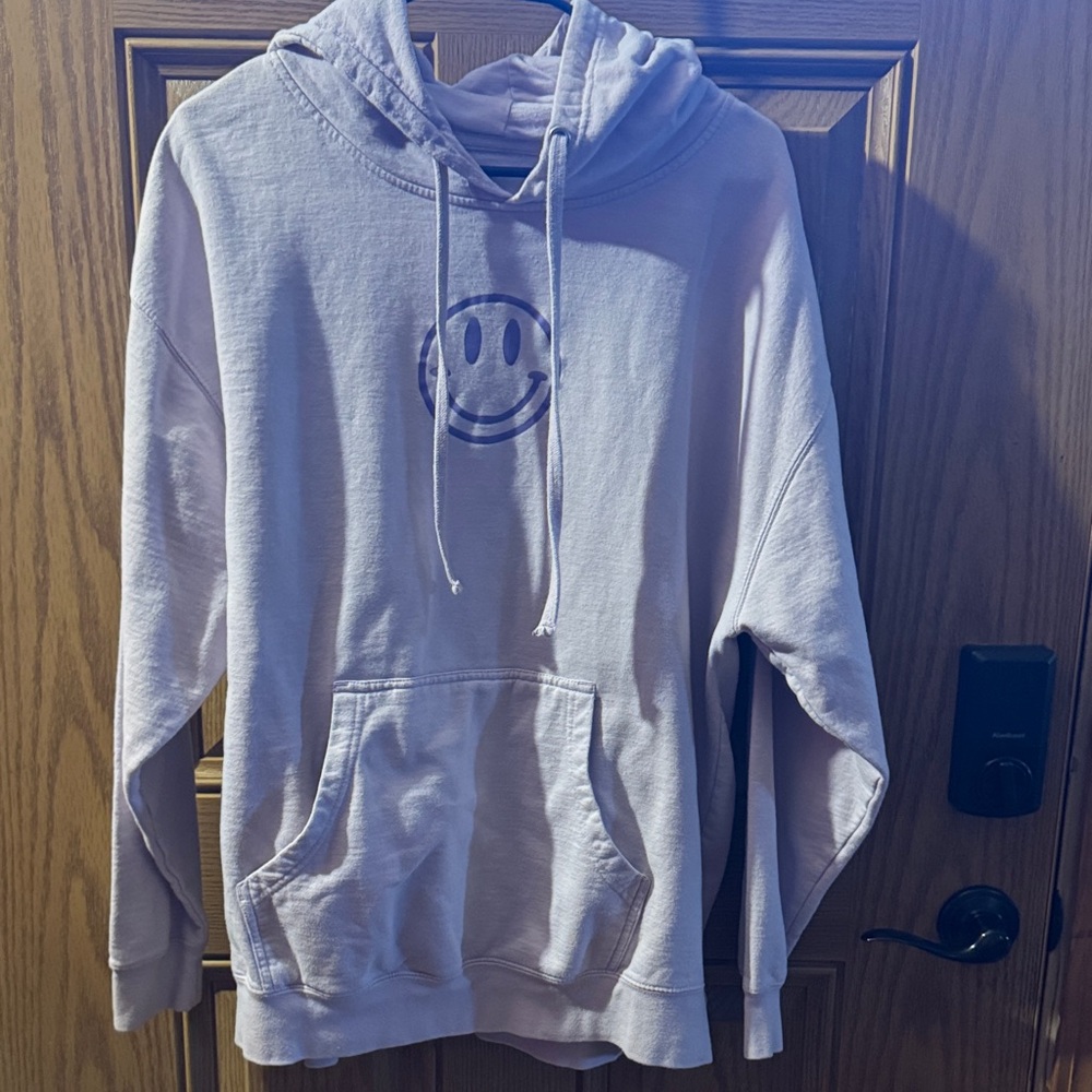 Light Light Purple Smiley Face Hoodie